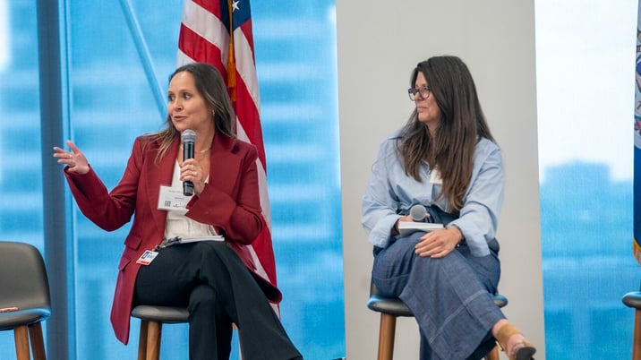 FourBlock team Karin Childress-Wiley and Gena Pirtle speak at the Dominion Energy Veterans Conference